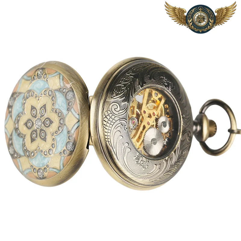 L'Esthète – Montre Gousset Mécanique Chasseur Mandala Bronze - Vue 4 - Gousset-heritage