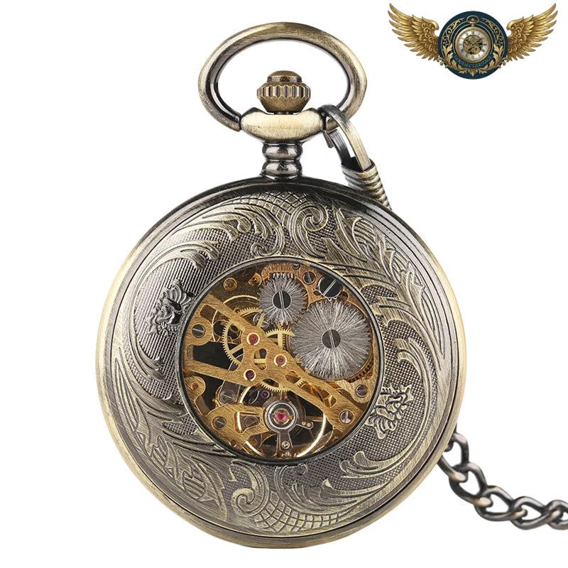 L'Esthète – Montre Gousset Mécanique Chasseur Mandala Bronze - Vue 5 - Gousset-heritage