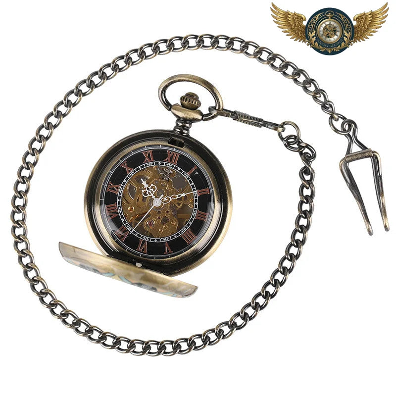 L'Esthète – Montre Gousset Mécanique Chasseur Mandala Bronze - Vue 6 - Gousset-heritage