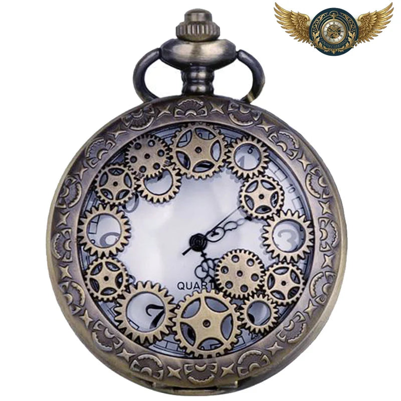 L'Étherium - Montre Gousset Demi-Chasseur Steampunk Quartz - Bronze - Gousset-heritage