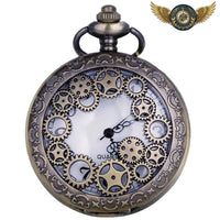 L'Étherium - Montre Gousset Demi-Chasseur Steampunk Quartz - modèle Bronze - Gousset-heritage