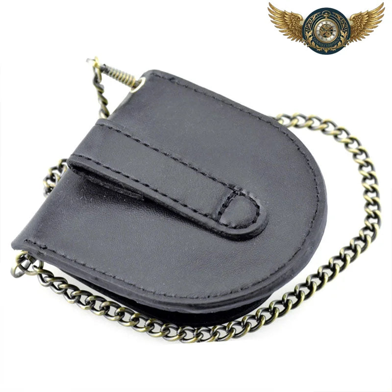 L'Explorateur - Chaîne Forçat et Fourreau Cuir Laiton Antique - Vue 3 - Gousset-heritage