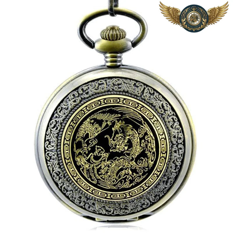 L'Explorateur Steampunk - Montre Gousset Dragon Mécanique Bronze - Vue 2 - Gousset-heritage