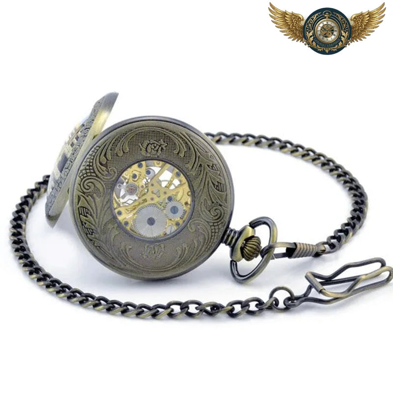 L'Explorateur Steampunk - Montre Gousset Dragon Mécanique Bronze - Vue 3 - Gousset-heritage