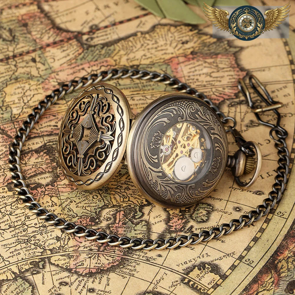 L'Explorateur | Montre Gousset Mécanique Squelette Ajourée - Vue 21 - Gousset-heritage