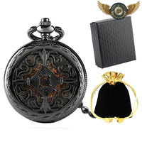 L'Explorateur | Montre Gousset Mécanique Squelette Ajourée - modèle Noir - Gousset-heritage