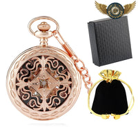 L'Explorateur | Montre Gousset Mécanique Squelette Ajourée - modèle Or rose - Gousset-heritage