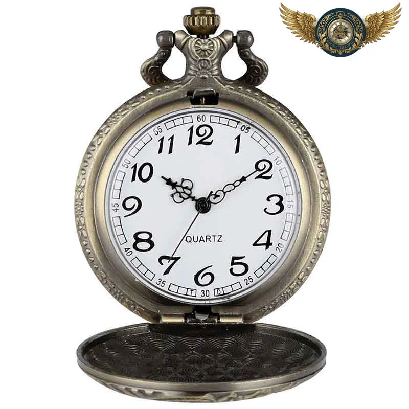 L'Express - Montre Pendentif Steampunk Bronze Clapet Locomotive