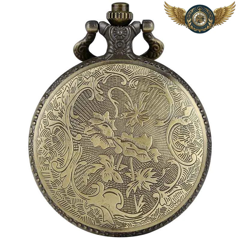 L'Express - Montre Pendentif Steampunk Bronze Clapet Locomotive - Vue 4 - Gousset-heritage