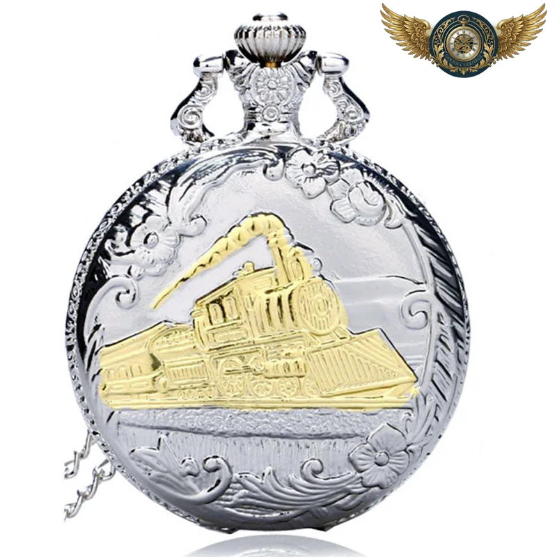 L'Express Bi-Ton - Montre de Poche Locomotive Steampunk Quartz - Vue 2 - Gousset-heritage