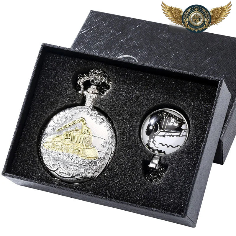 L'Express Bi-Ton - Montre de Poche Locomotive Steampunk Quartz - Vue 4 - Gousset-heritage