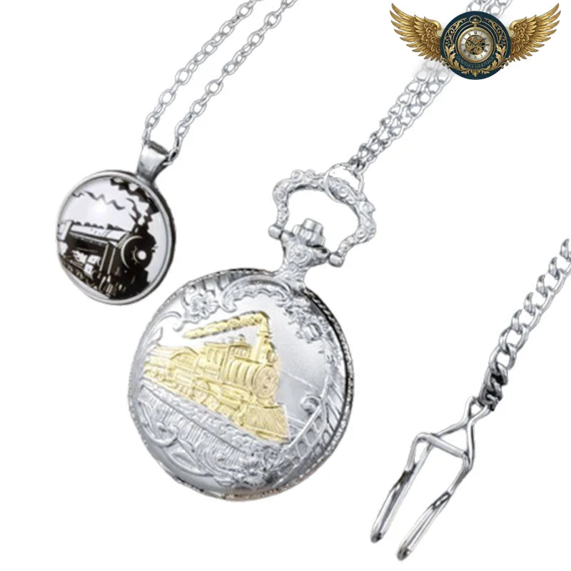 L'Express Bi-Ton - Montre de Poche Locomotive Steampunk Quartz - Vue 6 - Gousset-heritage