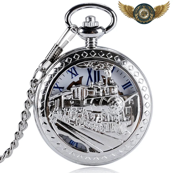 L'Express Mécanique - Montre Gousset Squelette Chasseur Locomotive - Argent - Gousset-heritage