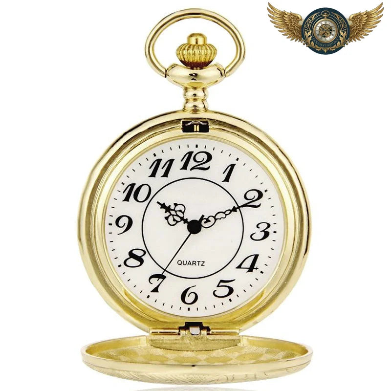 L'Florale - Montre de Poche Quartz Boîtier Chasseur Gravé - Vue 2 - Gousset-heritage