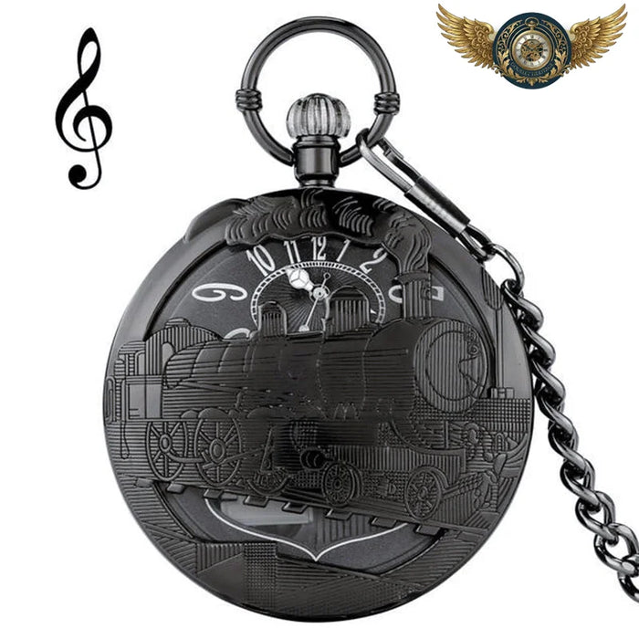 L'Harmonie Noire - Montre de Poche Musique Steampunk Chasseur - Vue 1 - Gousset-heritage
