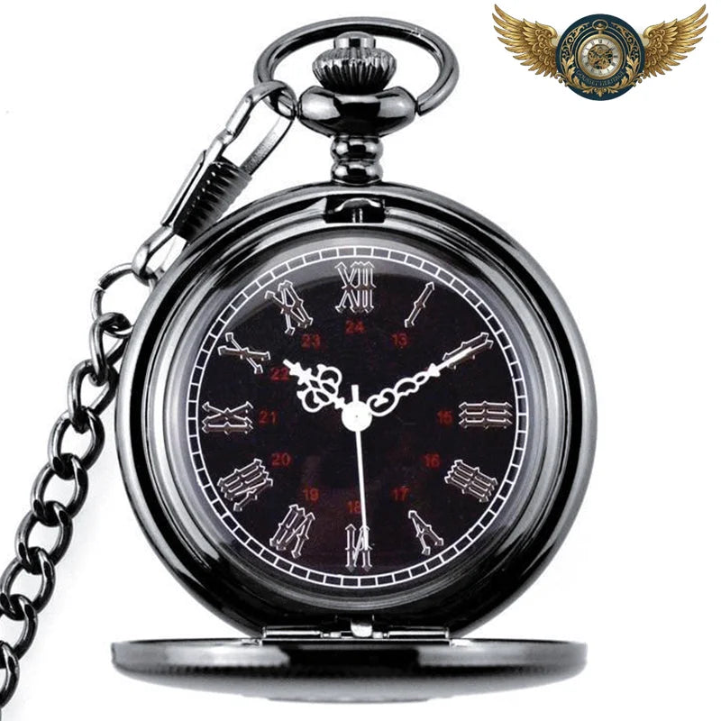 L'Héraldique - Montre Gousset Chasseur Quartz à Blason Gravé - Vue 2 - Gousset-heritage
