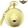L'Héraldique - Montre Gousset Chasseur Quartz à Blason Gravé - Or - Gousset-heritage