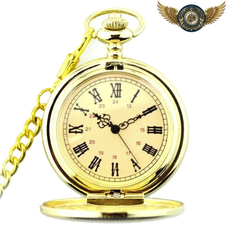 L'Héraldique - Montre Gousset Chasseur Quartz à Blason Gravé - Vue 5 - Gousset-heritage
