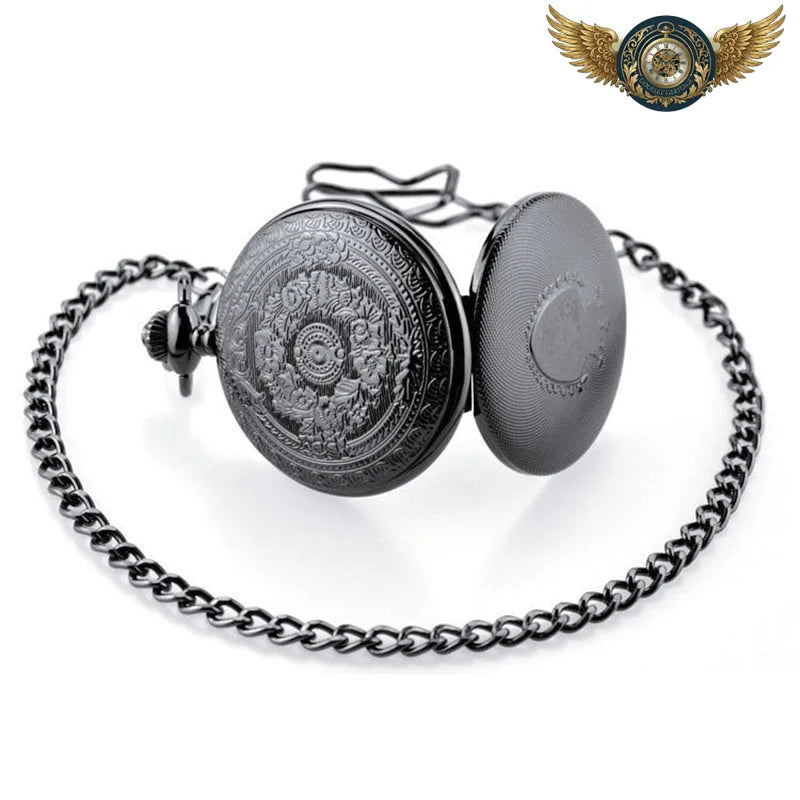 L'Héraldique - Montre Gousset Chasseur Quartz à Blason Gravé - Vue 6 - Gousset-heritage
