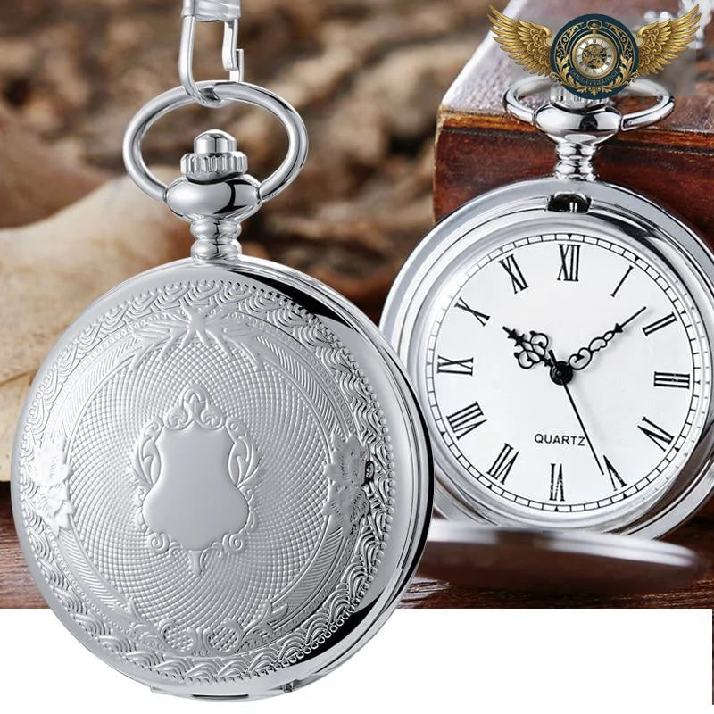 L'Héraldique - Montre Gousset Chasseur à Quartz Gravée - Vue 5 - Gousset-heritage