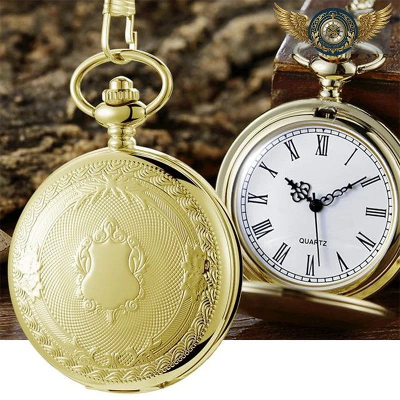 L'Héraldique - Montre Gousset Chasseur à Quartz Gravée - Vue 7 - Gousset-heritage