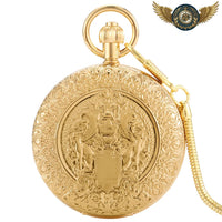 L'Héraldique - Montre Gousset Double Chasseur Automatique Dorée - Gousset-heritage