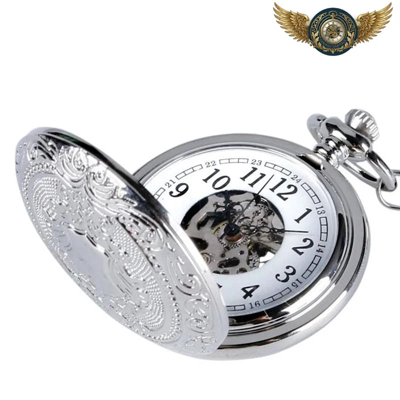 L'Héraldique - Montre Gousset Mécanique Squelette Gravée - Vue 4 - Gousset-heritage