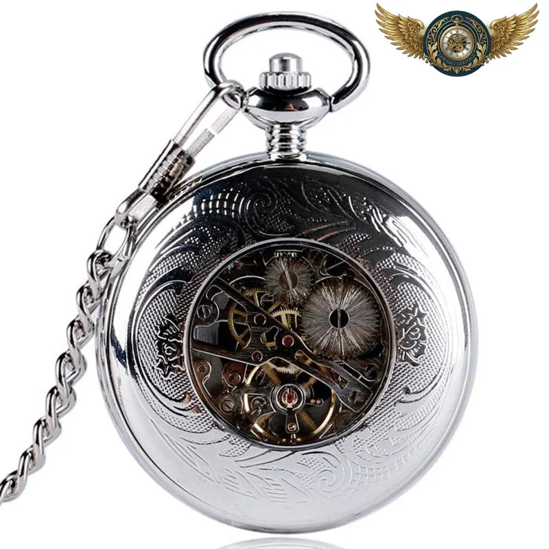 L'Héraldique - Montre Gousset Mécanique Squelette Gravée - Vue 5 - Gousset-heritage