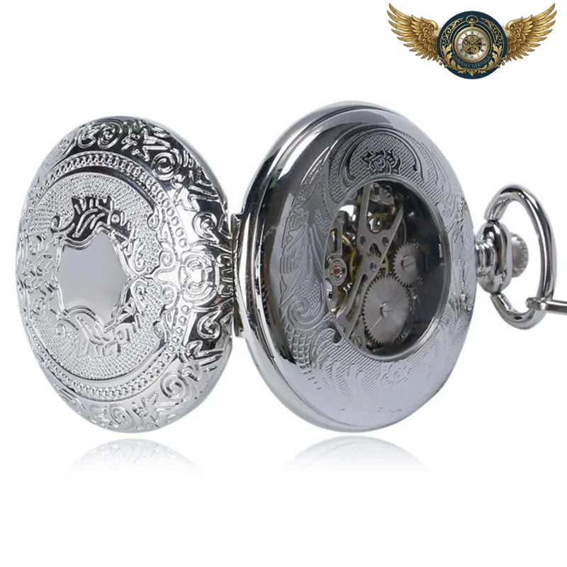 L'Héraldique - Montre Gousset Mécanique Squelette Gravée - Vue 6 - Gousset-heritage
