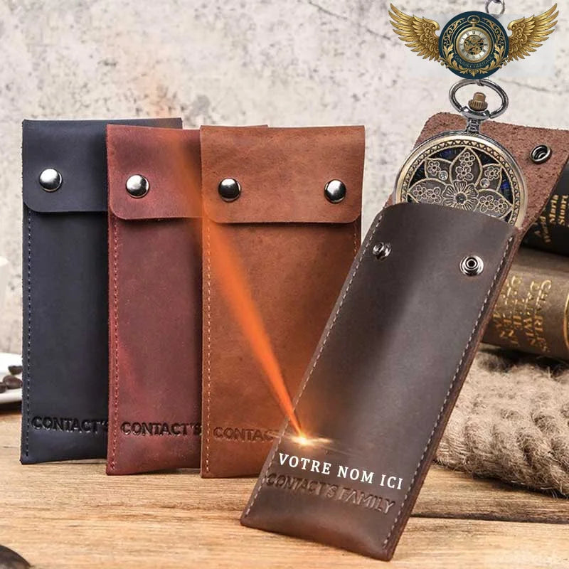 L'Héritage - Étui Nubuck Patiné pour Garde-Temps Café - Vue 5 - Gousset-heritage