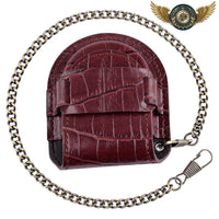 L'Héritage - Étui Similicuir Croco pour Montre à Gousset Noir - modèle Rouge - Gousset-heritage