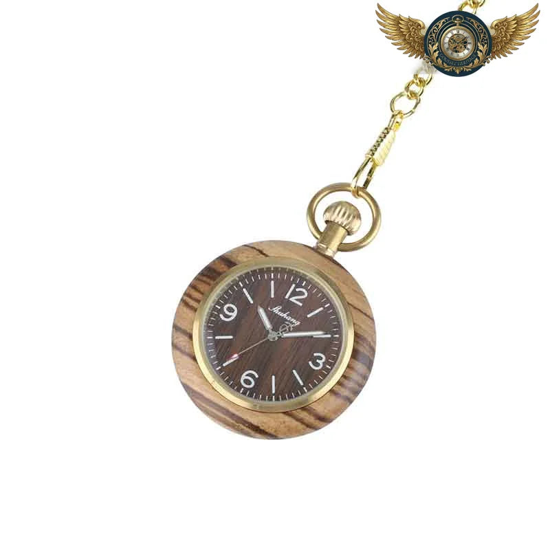 L'Héritage - Montre Gousset Bois Exotique et Chaîne Dorée - Vue 4 - Gousset-heritage