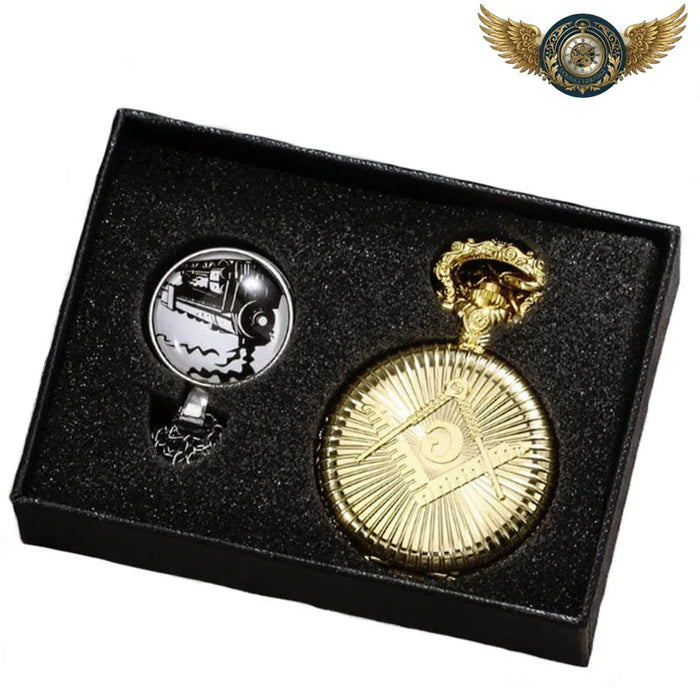 L'Héritage - Montre Gousset Chasseur Dorée Calibre Quartz - Vue 1 - Gousset-heritage