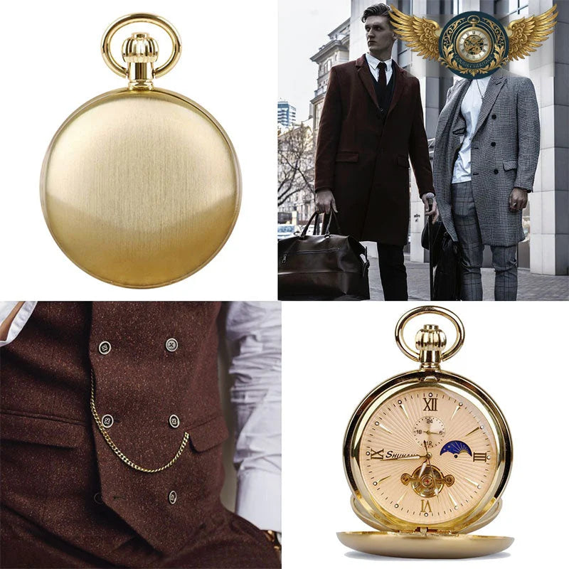 L'Héritage - Montre Gousset Double Chasseur Mécanique Dorée - Vue 6 - Gousset-heritage
