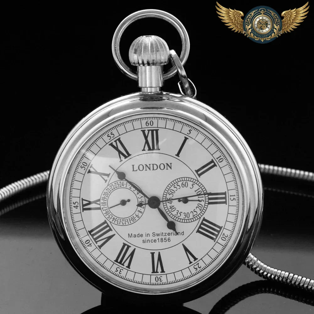 L'Héritage - Montre Gousset Mécanique 24h Acier Poli - Vue 4 - Gousset-heritage