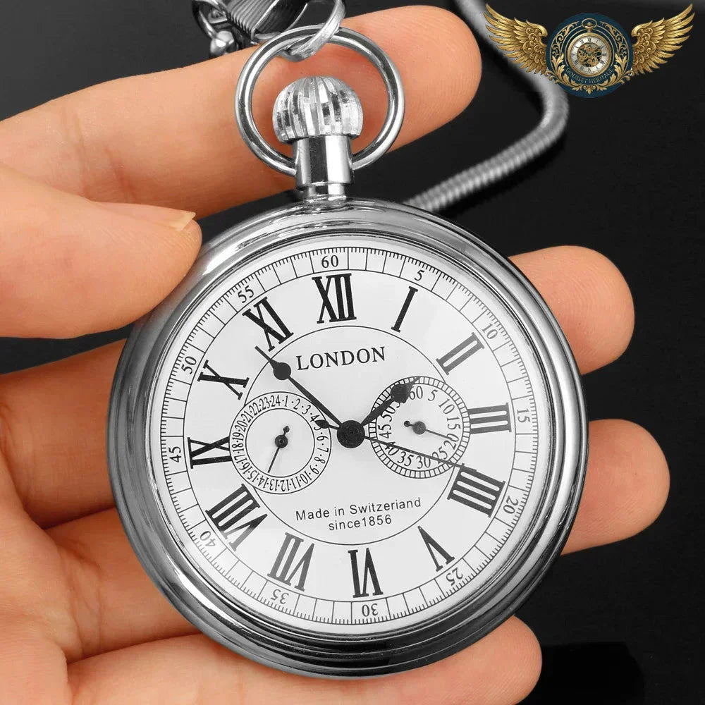 L'Héritage - Montre Gousset Mécanique 24h Acier Poli - Vue 8 - Gousset-heritage