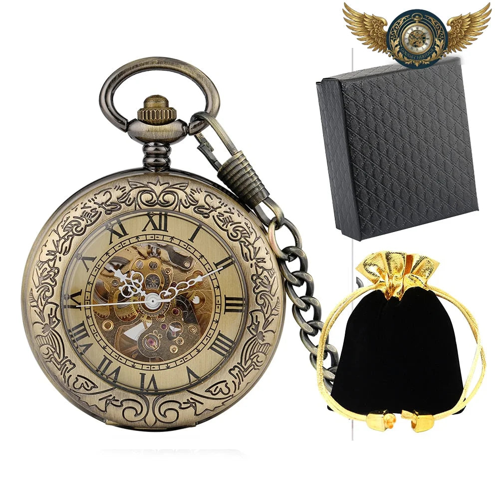 L'Héritage - Montre Gousset Squelette Demi-Chasseur Mécanique - Bronze - Gousset-heritage