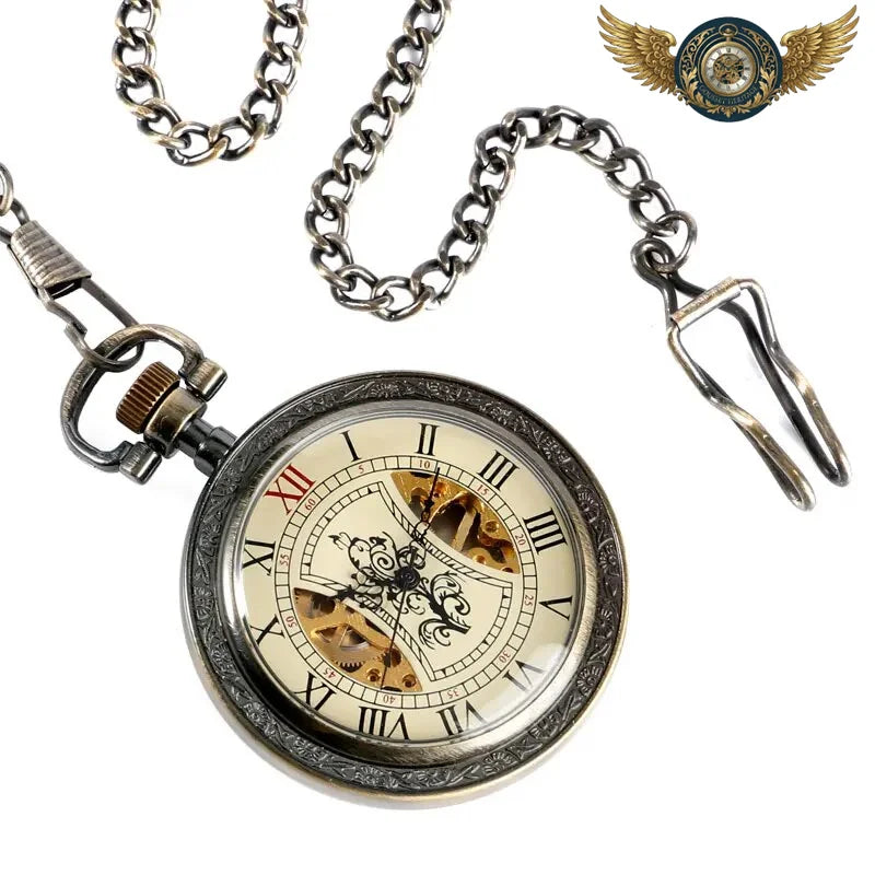 L'Héritage - Montre Gousset Squelette Mécanique Bronze Patiné