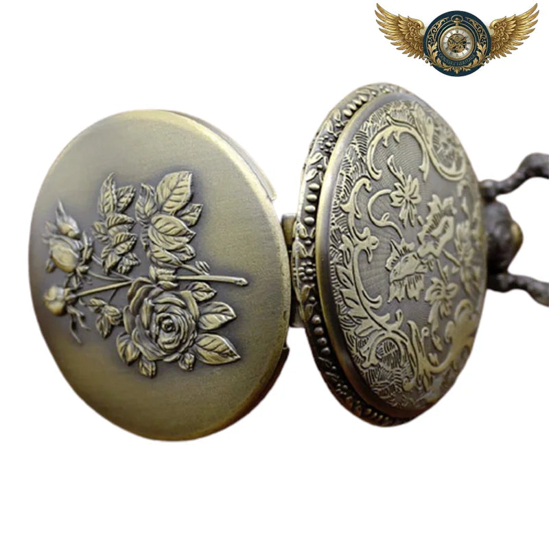 L'Héritage - Montre à Clapet Hunter Floral Bronze Patiné 46mm