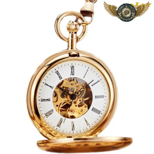 L'Héritage - Montre de Poche Mécanique Double Chasseur Doré - Vue 3 - Gousset-heritage