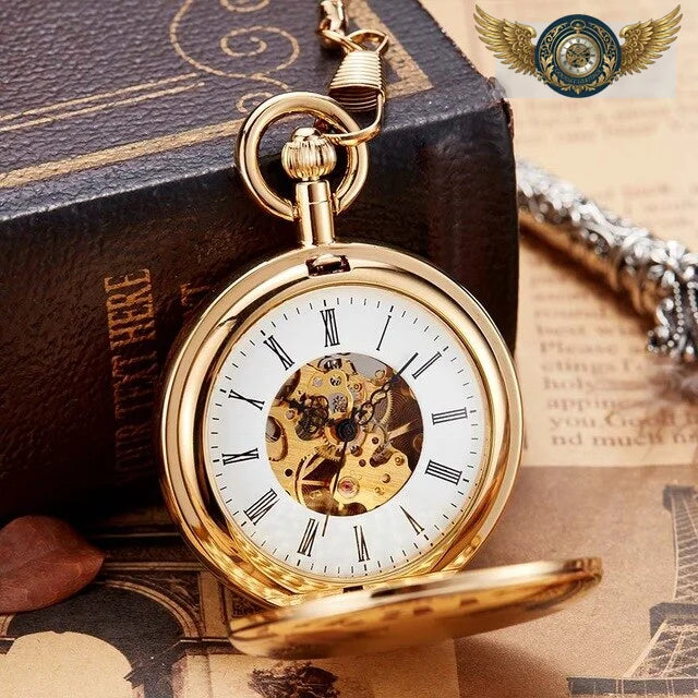 L'Héritage - Montre de Poche Mécanique Double Chasseur Doré - Default Title - Gousset-heritage