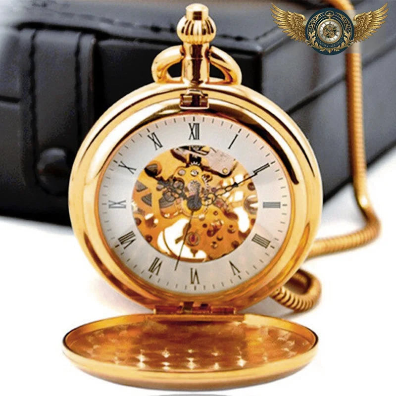 L'Héritage - Montre de Poche Mécanique Double Chasseur Doré - Vue 9 - Gousset-heritage