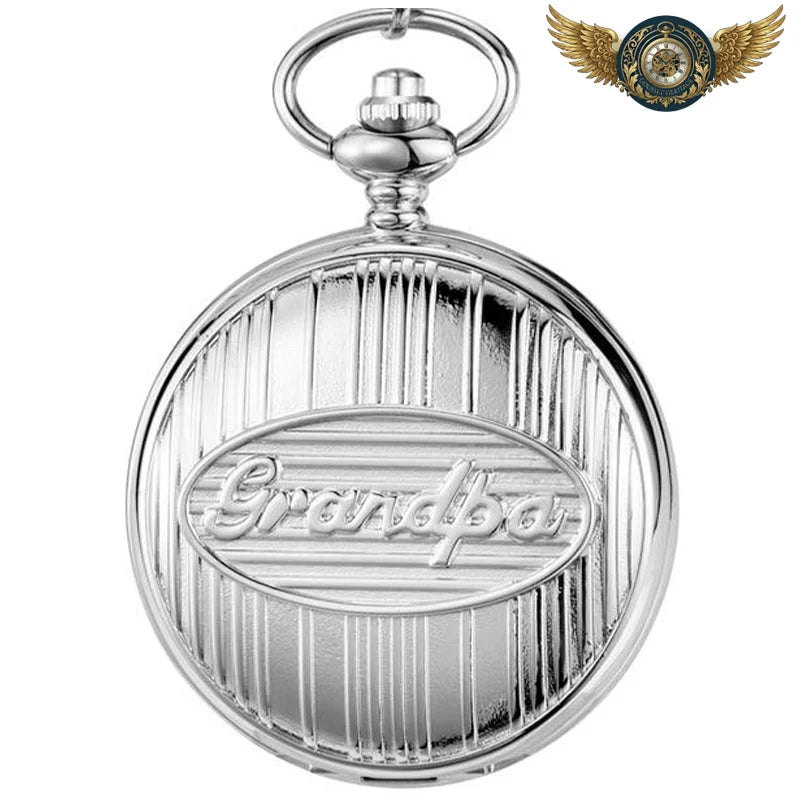 L'Héritage - Montre de Poche Quartz Boîtier Chasseur Gravable - Argent - Gousset-heritage