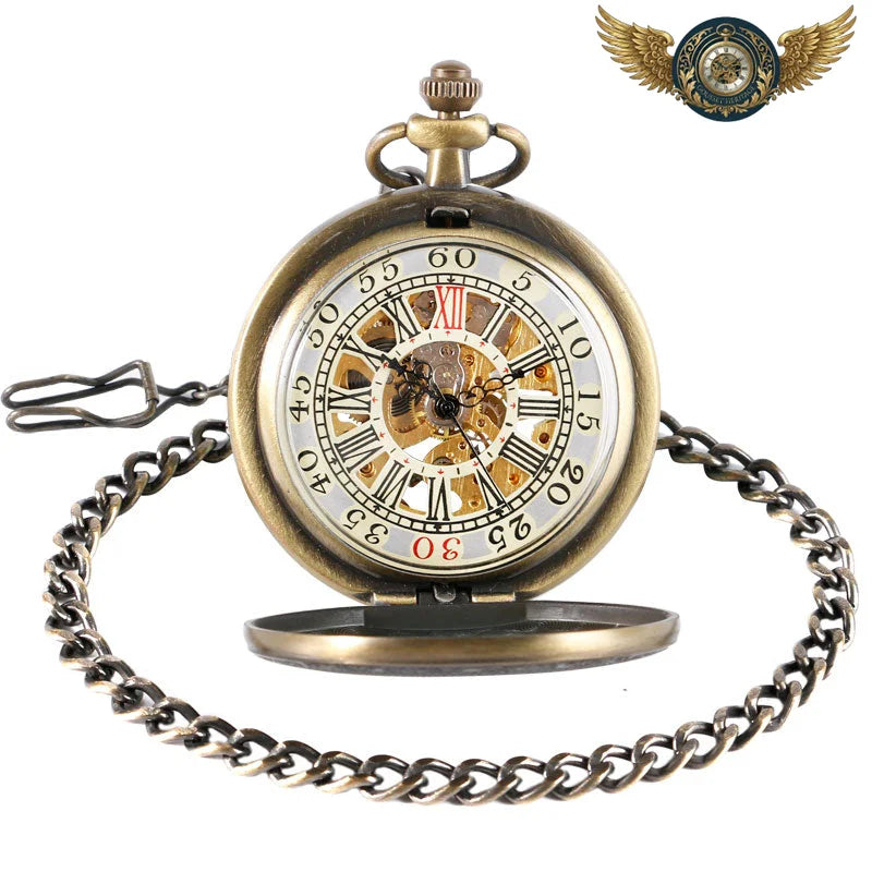L'Héritage Dandy – Montre Gousset Mécanique Squelette Bronze