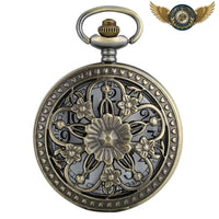 L'Héritage Floral – Montre Pendentif Bronze à Clapet Sculpté Quartz - Gousset-heritage