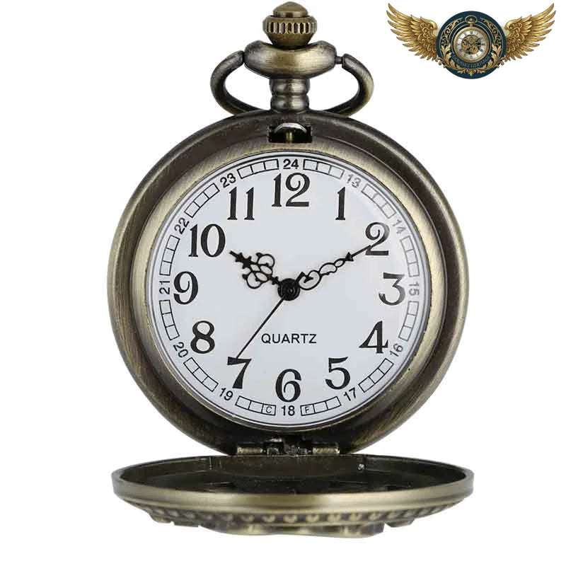 L'Héritage Floral – Montre Pendentif Bronze à Clapet Sculpté Quartz - Vue 2 - Gousset-heritage
