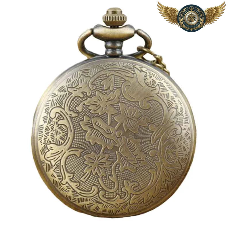 L'Héritage Floral – Montre Pendentif Bronze à Clapet Sculpté Quartz - Vue 3 - Gousset-heritage