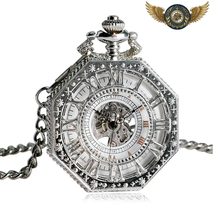 L'Héritage Octogonal – Garde-temps Mécanique Squelette Acier - Argent - Gousset-heritage