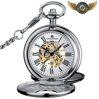 L'Héritage Royal | Montre de Poche Double Demi-Chasseur Squelette - modèle Argent - Gousset-heritage