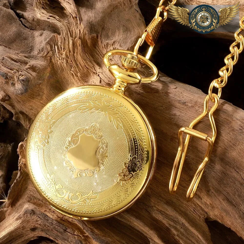 L'Héritage – Montre Gousset Or Chasseur, Gravure Héraldique - Vue 2 - Gousset-heritage
